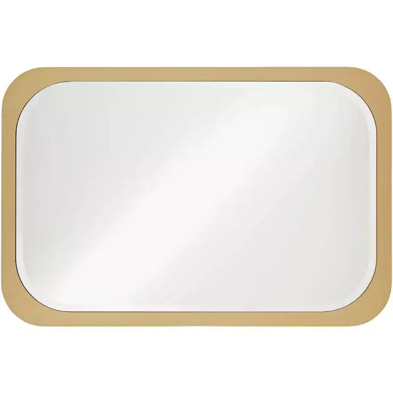 Miroir mural rectangulaire Noble Park Devonshire, moderne, bords biseautés, cadre doré, 71 cm de large, pour salle de bain, chambre, salon