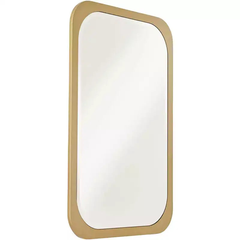 Miroir mural rectangulaire Noble Park Devonshire, moderne, bords biseautés, cadre doré, 71 cm de large, pour salle de bain, chambre, salon