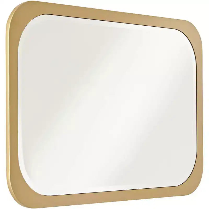 Miroir mural rectangulaire Noble Park Devonshire, moderne, bords biseautés, cadre doré, 71 cm de large, pour salle de bain, chambre, salon