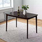 Costway Table à manger rectangulaire 48 en bois de style ferme avec pieds en bois d'hévéa massif, cerise/naturel