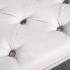 Banc de bout de lit de style français HOMCOM, banc rembourré en lin avec siège épais et pieds en bois, banc capitonné pour chambre à coucher