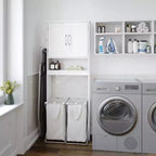 Meuble de rangement de salle de bain Flash Furniture Vega au-dessus des toilettes avec portes à fermeture magnétique, étagère réglable et étagère inférieure ouverte