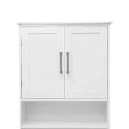 Meuble de rangement de salle de bain Flash Furniture Vega au-dessus des toilettes avec portes à fermeture magnétique, étagère réglable et étagère inférieure ouverte