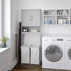 Meuble de rangement de salle de bain Flash Furniture Vega au-dessus des toilettes avec portes à fermeture magnétique, étagère réglable et étagère inférieure ouverte