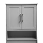 Meuble de rangement de salle de bain Flash Furniture Vega au-dessus des toilettes avec portes à fermeture magnétique, étagère réglable et étagère inférieure ouverte