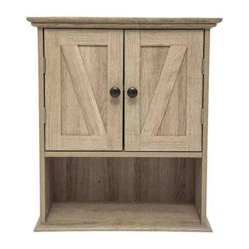 Armoire à pharmacie murale Merrick Lane avec étagère réglable, étagère inférieure ouverte et portes à fermeture magnétique