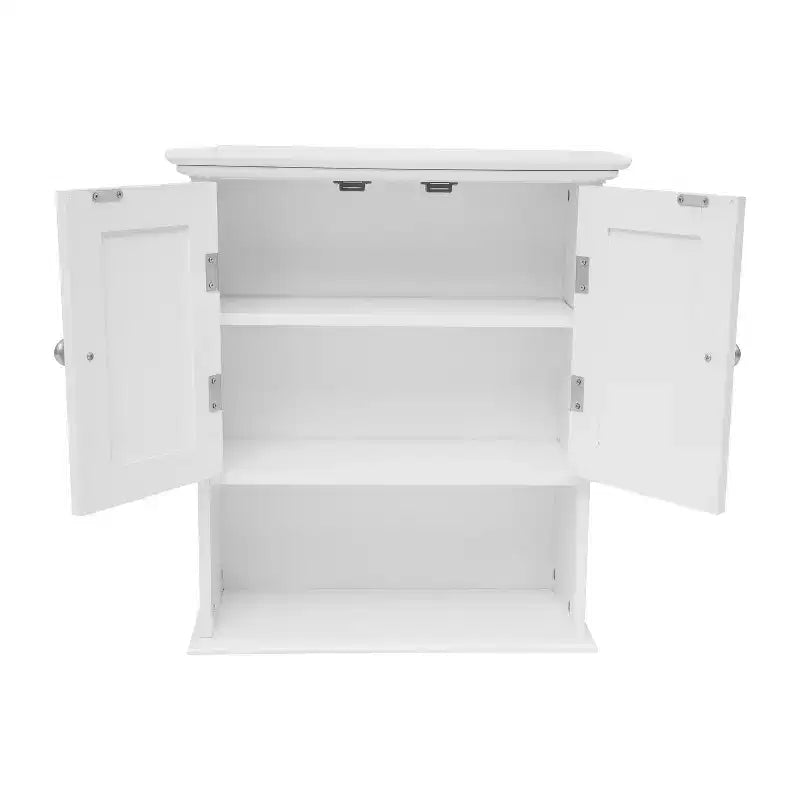 Armoire à pharmacie murale Merrick Lane avec étagère réglable, étagère inférieure ouverte et portes à fermeture magnétique