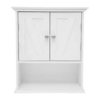 Armoire à pharmacie murale Merrick Lane avec étagère réglable, étagère inférieure ouverte et portes à fermeture magnétique
