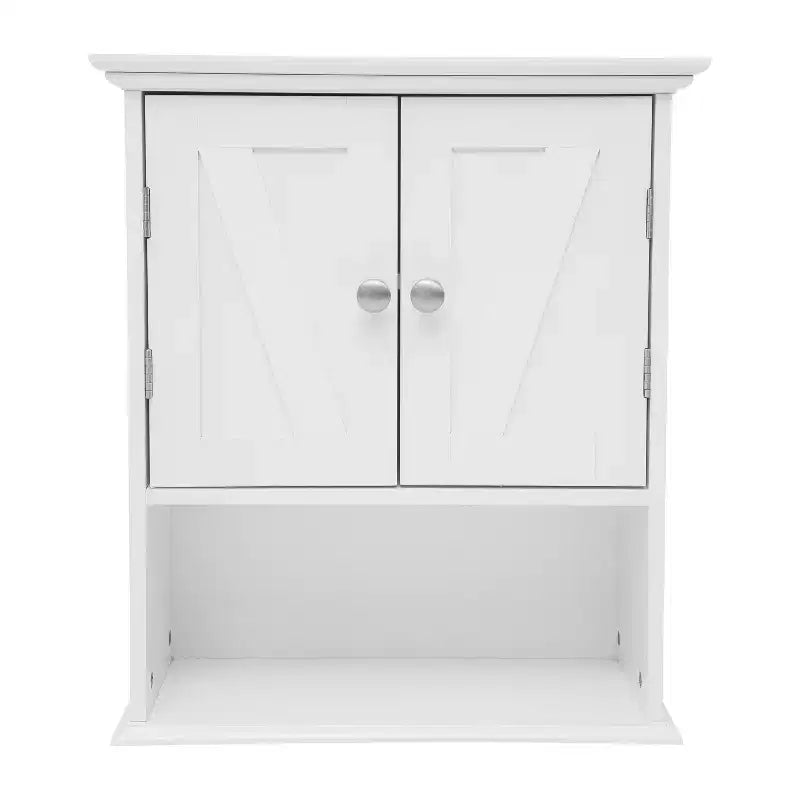 Armoire à pharmacie murale Merrick Lane avec étagère réglable, étagère inférieure ouverte et portes à fermeture magnétique