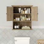 Armoire à pharmacie murale Merrick Lane avec étagère réglable, étagère inférieure ouverte et portes à fermeture magnétique