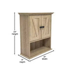 Armoire à pharmacie murale Merrick Lane avec étagère réglable, étagère inférieure ouverte et portes à fermeture magnétique