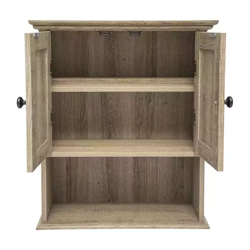 Armoire à pharmacie murale Merrick Lane avec étagère réglable, étagère inférieure ouverte et portes à fermeture magnétique