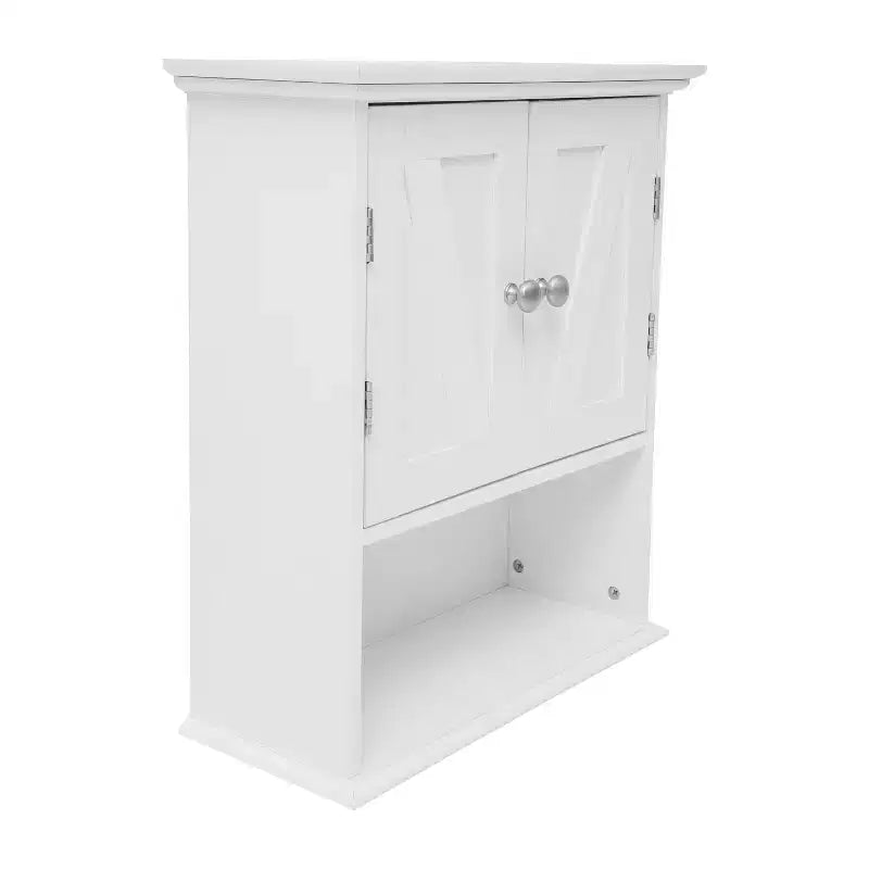 Armoire à pharmacie murale Merrick Lane avec étagère réglable, étagère inférieure ouverte et portes à fermeture magnétique