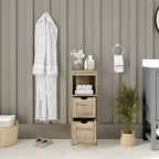 Rangement de salle de bain Emma et Oliver avec étagère ouverte et deux tiroirs amovibles