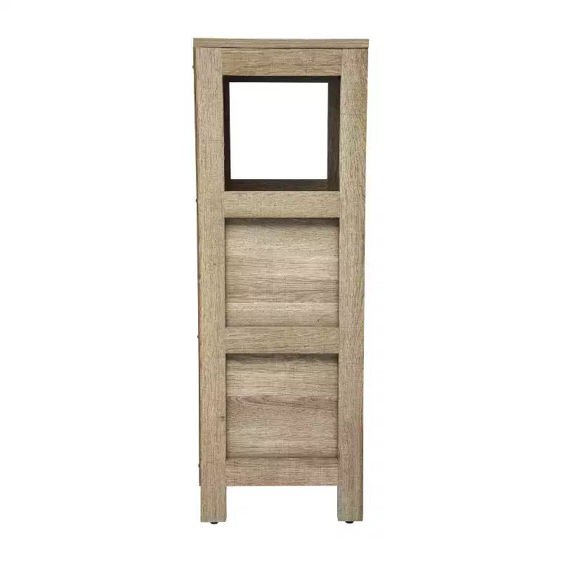 Rangement de salle de bain Emma et Oliver avec étagère ouverte et deux tiroirs amovibles