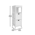 Rangement de salle de bain Emma et Oliver avec étagère ouverte et deux tiroirs amovibles