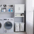 Meuble de Rangement de Salle de Bain Merrick Lane à Placer au-Dessus des Toilettes avec Étagères et Portes à Fermeture Magnétique