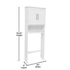 Meuble de Rangement de Salle de Bain Merrick Lane à Placer au-Dessus des Toilettes avec Étagères et Portes à Fermeture Magnétique