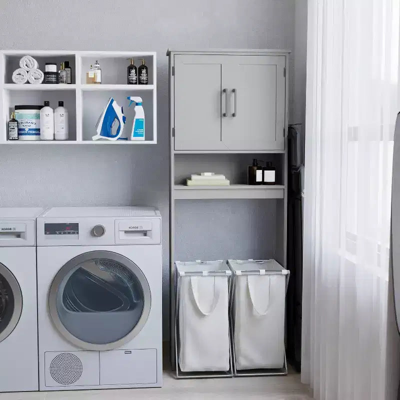 Meuble de Rangement de Salle de Bain Merrick Lane à Placer au-Dessus des Toilettes avec Étagères et Portes à Fermeture Magnétique