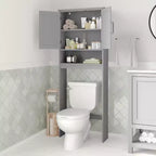 Meuble de Rangement de Salle de Bain Merrick Lane à Placer au-Dessus des Toilettes avec Étagères et Portes à Fermeture Magnétique