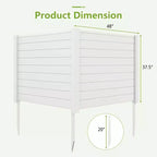 Costway Barrière de climatiseur 48 L x 37,5 H avec 3 piquets au sol Noir/Blanc