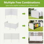 Costway Barrière de climatiseur 48 L x 37,5 H avec 3 piquets au sol Noir/Blanc