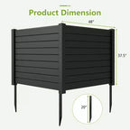 Costway Barrière de climatiseur 48 L x 37,5 H avec 3 piquets au sol Noir/Blanc