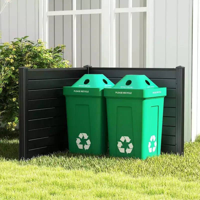 Costway Barrière de climatiseur 48 L x 37,5 H avec 3 piquets au sol Noir/Blanc