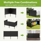Costway Barrière de climatiseur 48 L x 37,5 H avec 3 piquets au sol Noir/Blanc