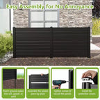 Costway Barrière de climatiseur 48 L x 37,5 H avec 3 piquets au sol Noir/Blanc
