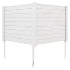 Costway Barrière de climatiseur 48 L x 37,5 H avec 3 piquets au sol Noir/Blanc