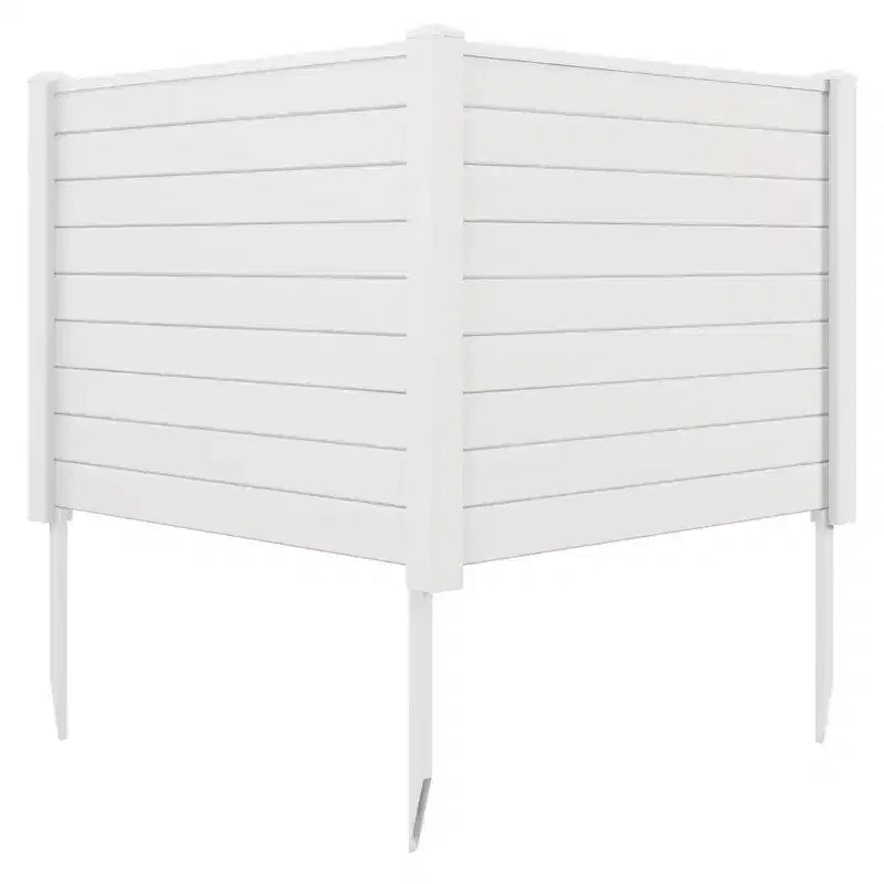 Costway Barrière de climatiseur 48 L x 37,5 H avec 3 piquets au sol Noir/Blanc