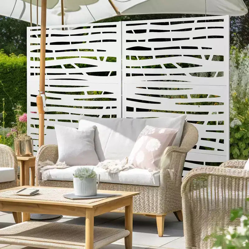 Paravent d'extérieur en métal Dovelina Autoportant Écrans décoratifs pour patio
