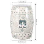 JONATHAN Y Double Happiness 18 Tabouret de jardin/Table d'appoint en céramique Chinoiserie