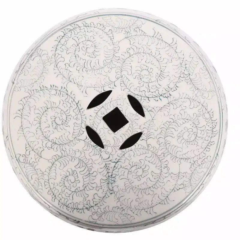 JONATHAN Y Double Happiness 18 Tabouret de jardin/Table d'appoint en céramique Chinoiserie