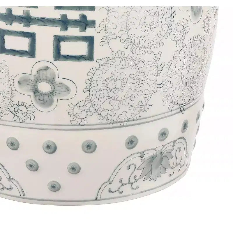 JONATHAN Y Double Happiness 18 Tabouret de jardin/Table d'appoint en céramique Chinoiserie