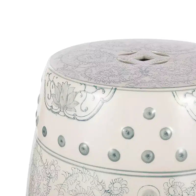 JONATHAN Y Double Happiness 18 Tabouret de jardin/Table d'appoint en céramique Chinoiserie