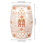 JONATHAN Y Double Happiness 18 Tabouret de jardin/Table d'appoint en céramique Chinoiserie
