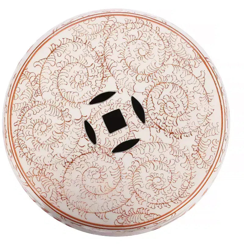 JONATHAN Y Double Happiness 18 Tabouret de jardin/Table d'appoint en céramique Chinoiserie