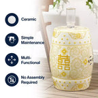 JONATHAN Y Double Happiness 18 Tabouret de jardin/Table d'appoint en céramique Chinoiserie
