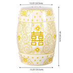 JONATHAN Y Double Happiness 18 Tabouret de jardin/Table d'appoint en céramique Chinoiserie