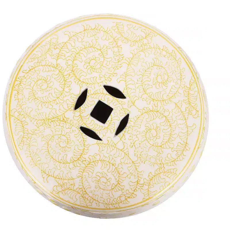JONATHAN Y Double Happiness 18 Tabouret de jardin/Table d'appoint en céramique Chinoiserie