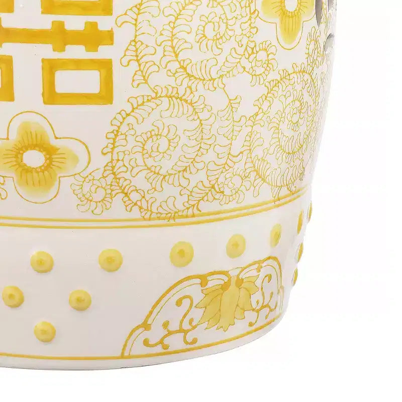JONATHAN Y Double Happiness 18 Tabouret de jardin/Table d'appoint en céramique Chinoiserie