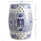 JONATHAN Y Double Happiness 18 Tabouret de jardin/Table d'appoint en céramique Chinoiserie