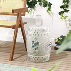 JONATHAN Y Double Happiness 18 Tabouret de jardin/Table d'appoint en céramique Chinoiserie