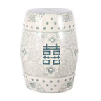 JONATHAN Y Double Happiness 18 Tabouret de jardin/Table d'appoint en céramique Chinoiserie