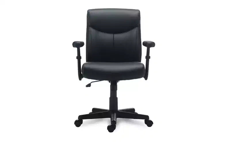 Fauteuil de travail en cuir Alera Harthope, supporte jusqu'à 125 kg, assise/dossier noir, piètement noir