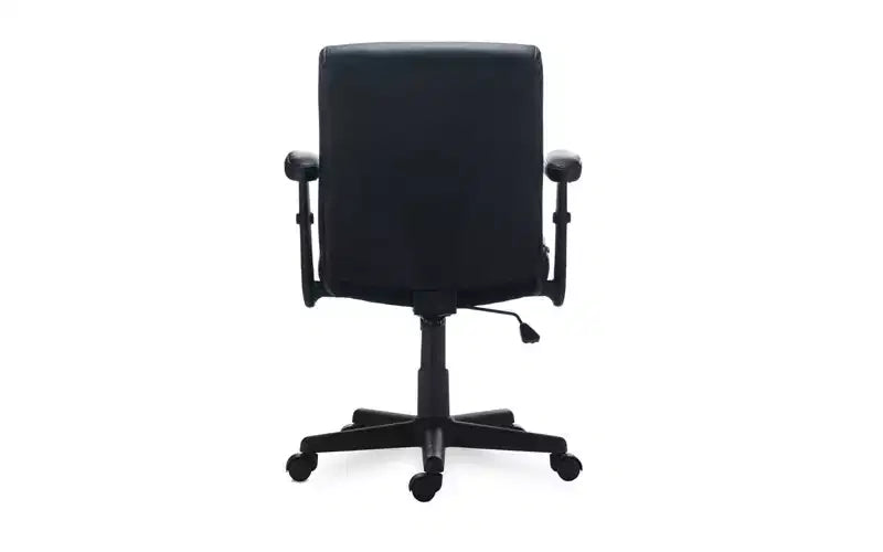 Fauteuil de travail en cuir Alera Harthope, supporte jusqu'à 125 kg, assise/dossier noir, piètement noir