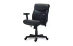 Fauteuil de travail en cuir Alera Harthope, supporte jusqu'à 125 kg, assise/dossier noir, piètement noir