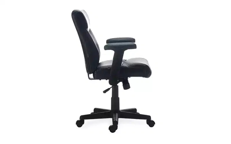 Fauteuil de travail en cuir Alera Harthope, supporte jusqu'à 125 kg, assise/dossier noir, piètement noir